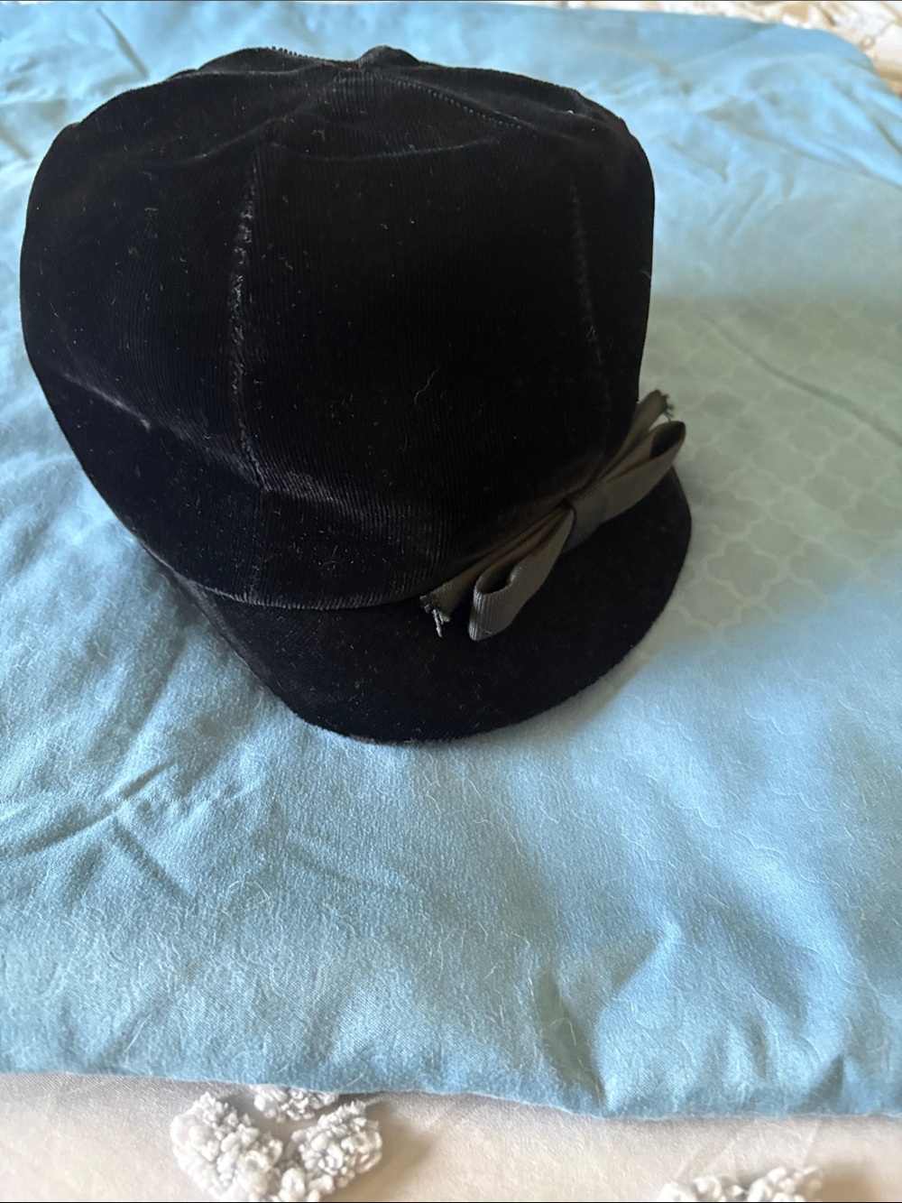 Black Velvet Bow Cap